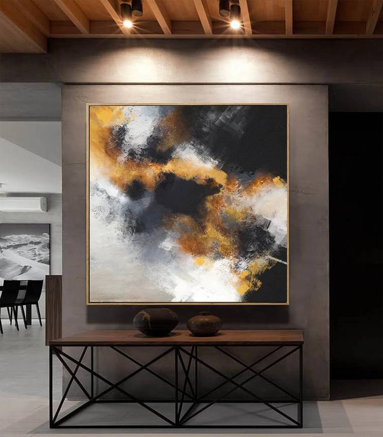 Cloud Original Hand-painted White Contemporary Abstract Canvas Artwork C42F2